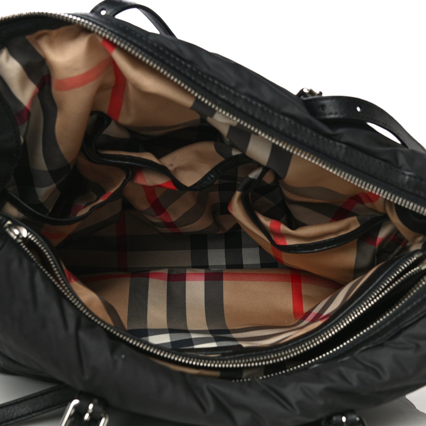 Nylon House Check Quilted Abbey Diaper Bag Black