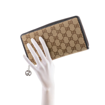 Gucci Monogram Twins Zip Around Organizer Wallet Dark Brown 2 of 7