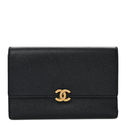 Chanel Grained Calfskin CC Flap Wallet Black 1 of 7