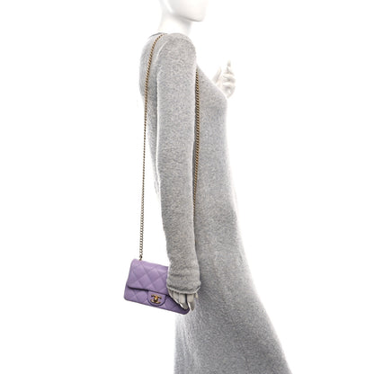 Chanel Caviar Quilted Mini Rectangular Sweetheart Flap Light Purple 2 of 12