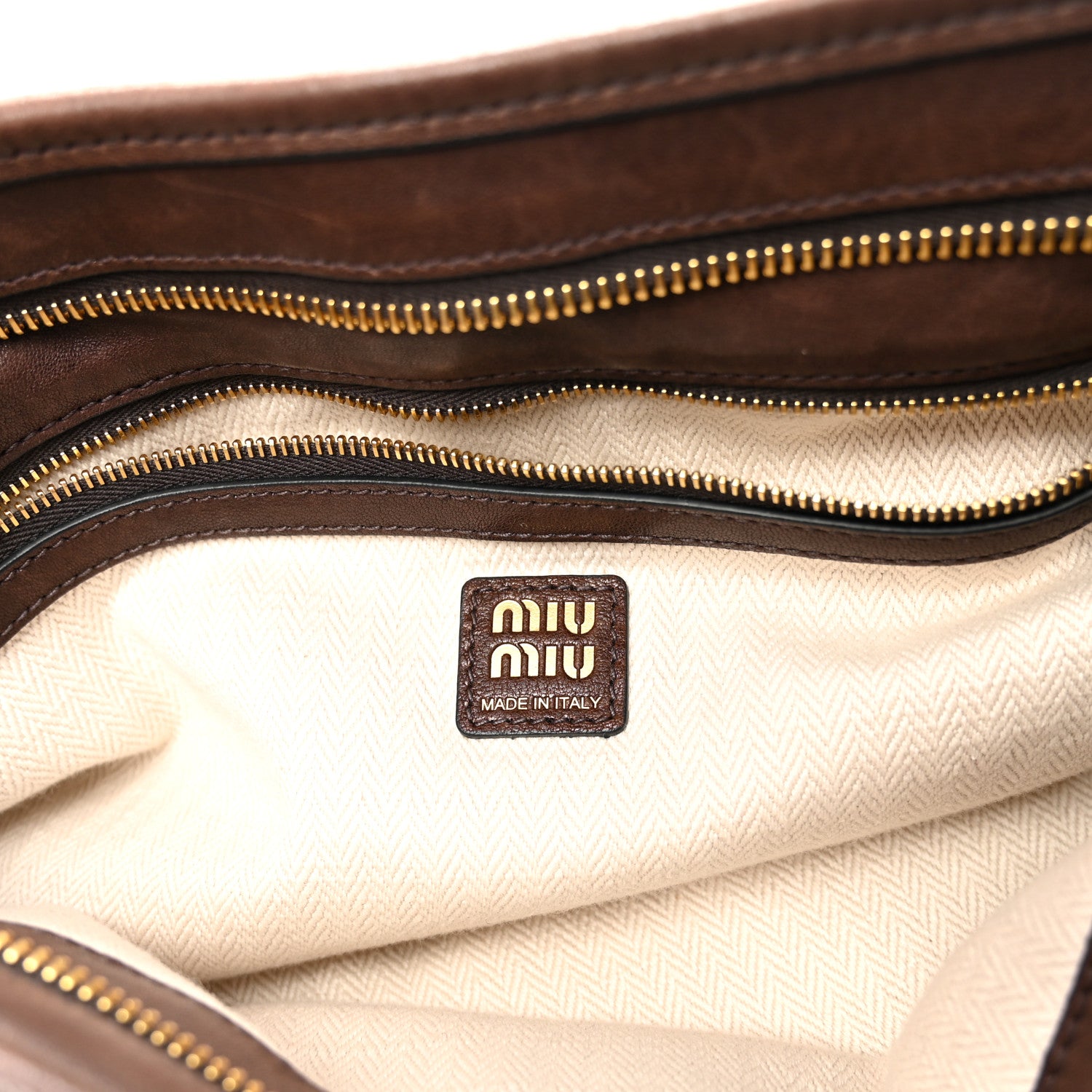 Miu Miu Nappa Aviator Regular Aventure Shoulder Bag Briarwood 7 of 10