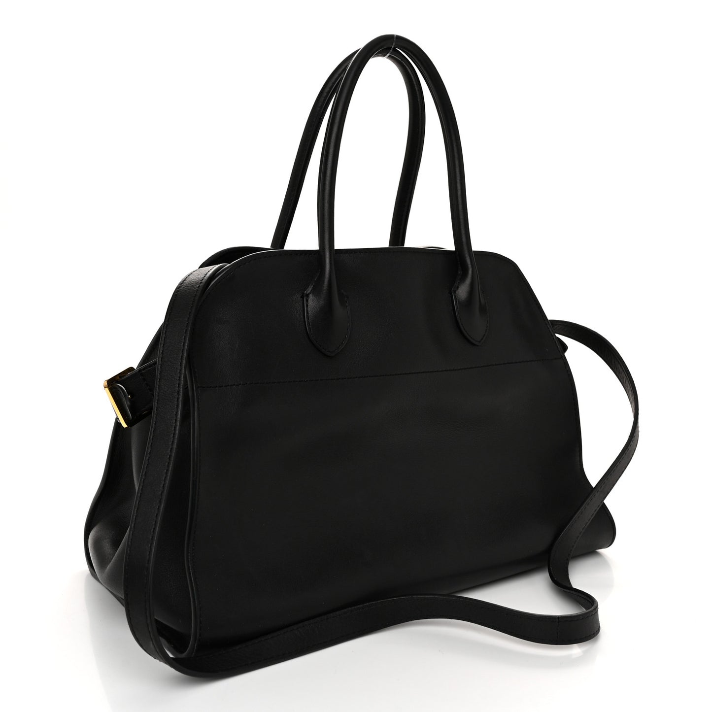 Polished Saddle Calfskin Soft Margaux 12 Black
