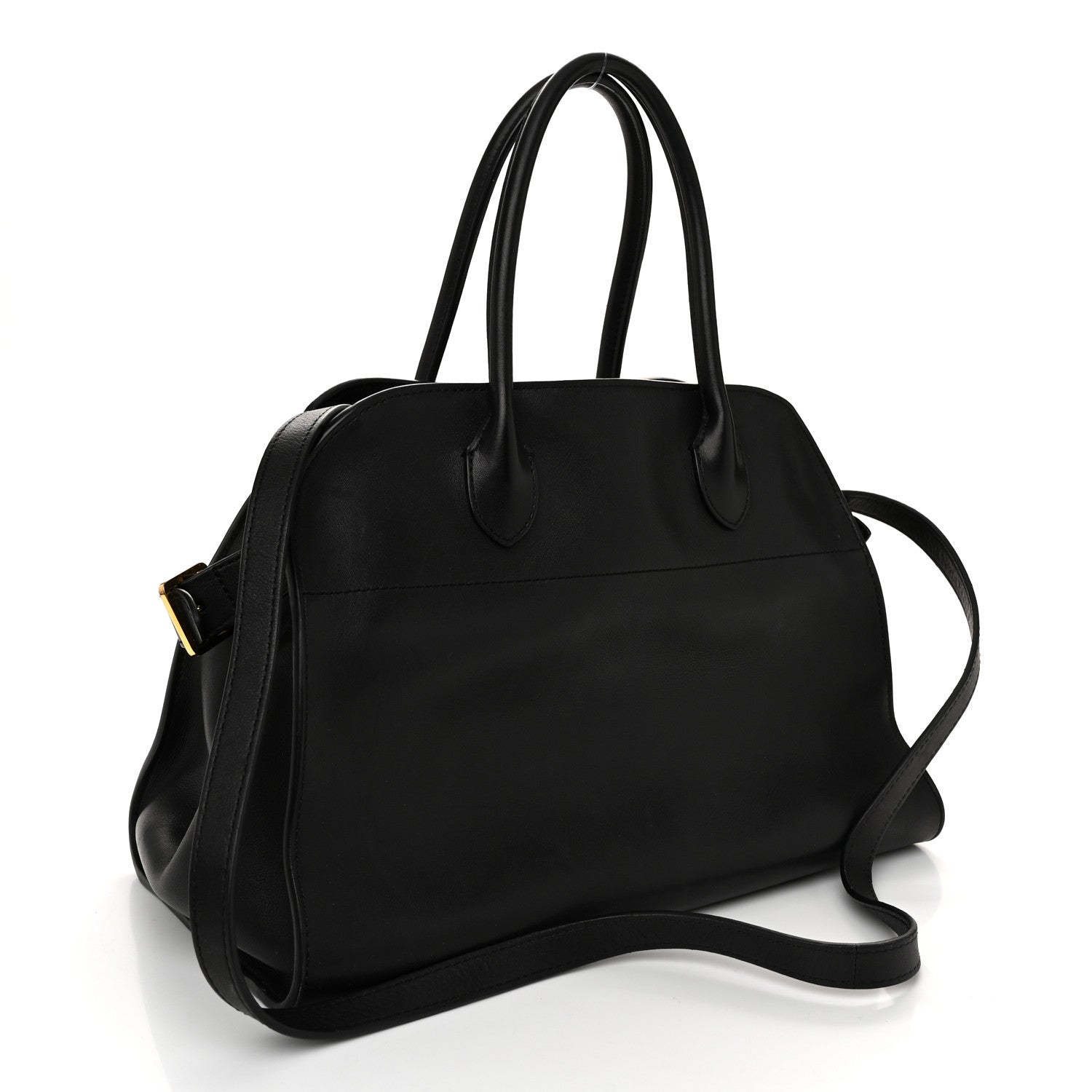 The Row Polished Saddle Calfskin Soft Margaux 12 Black 3 of 12