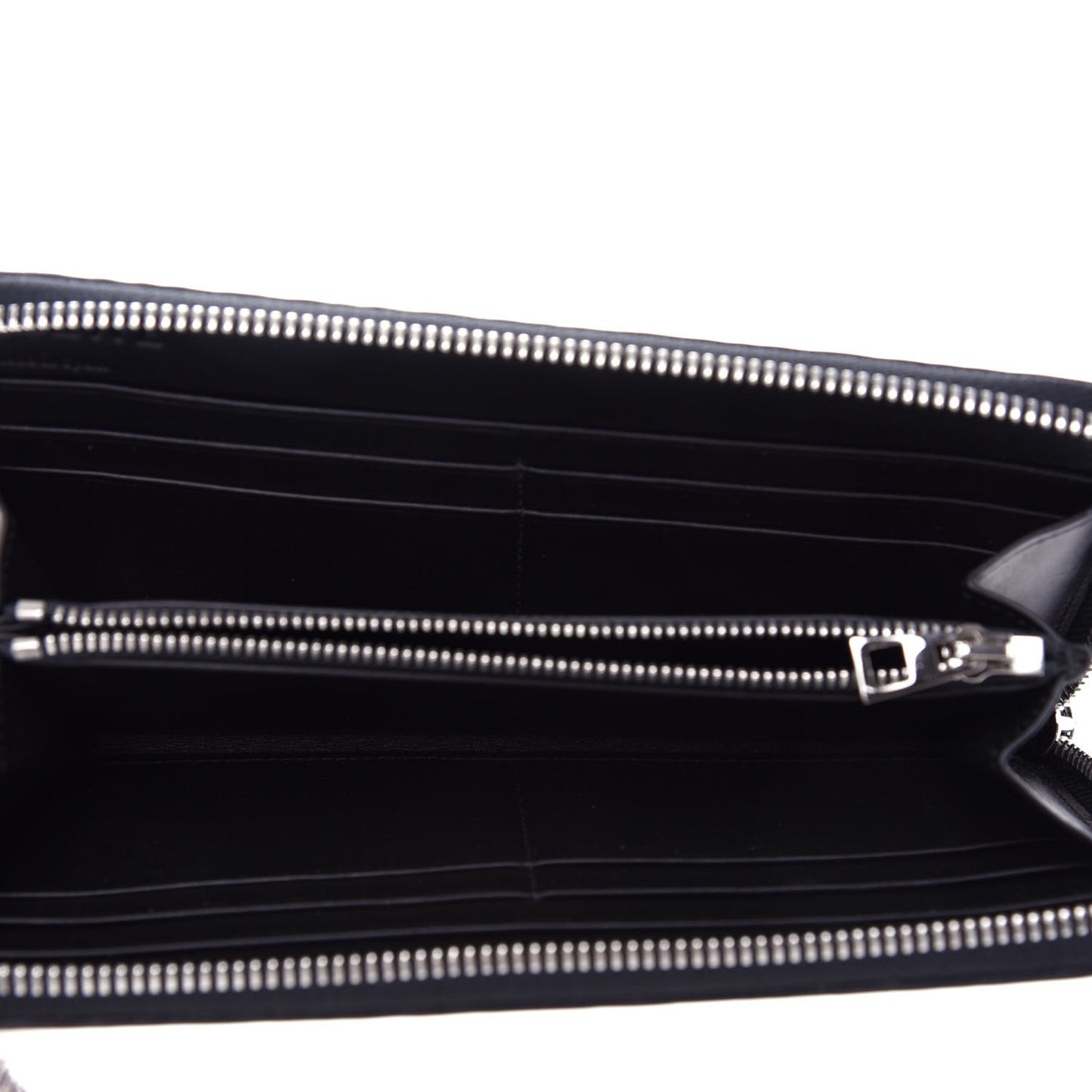Calfskin Embossed Repeat Zip Wallet Light Oat