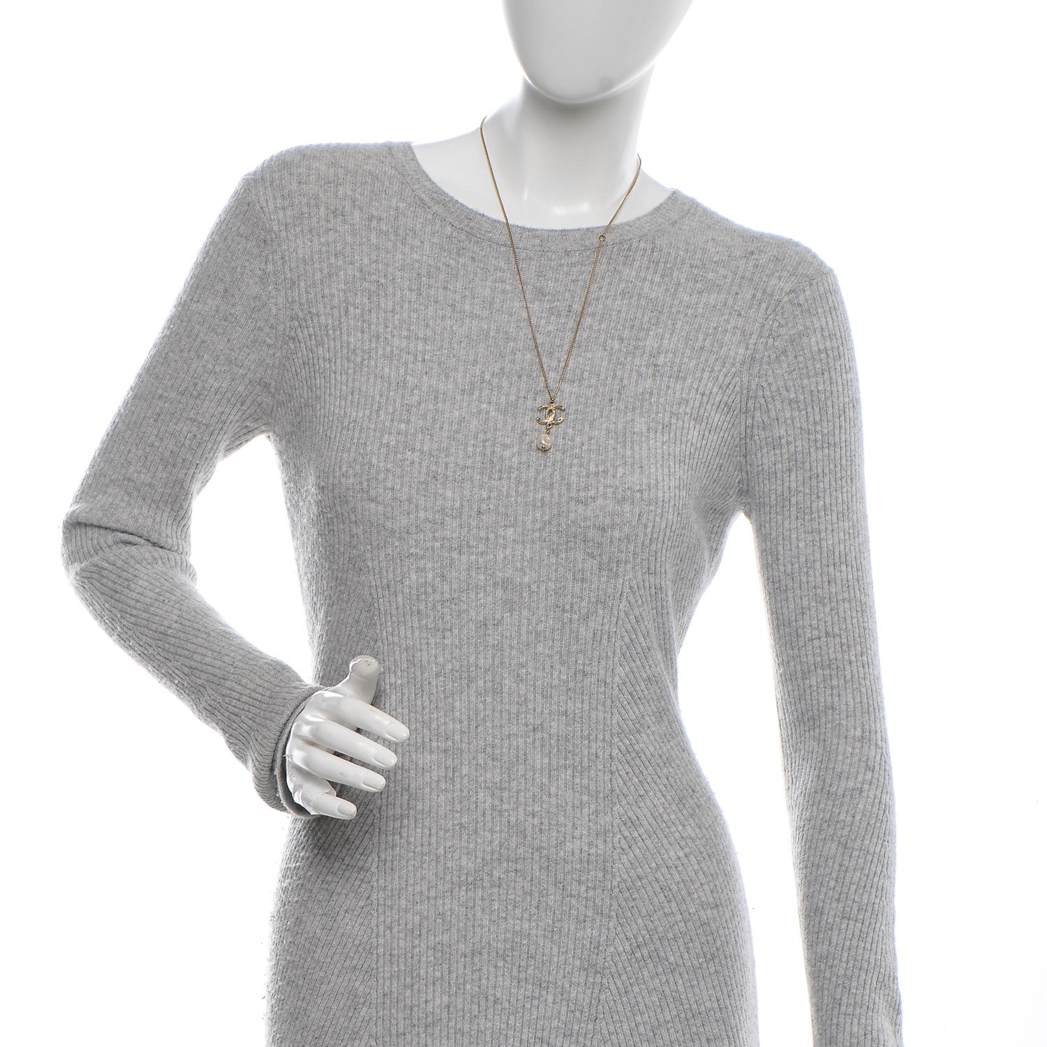 Chanel Pearl Crystal CC Drop Necklace Gold Black 2 of 4