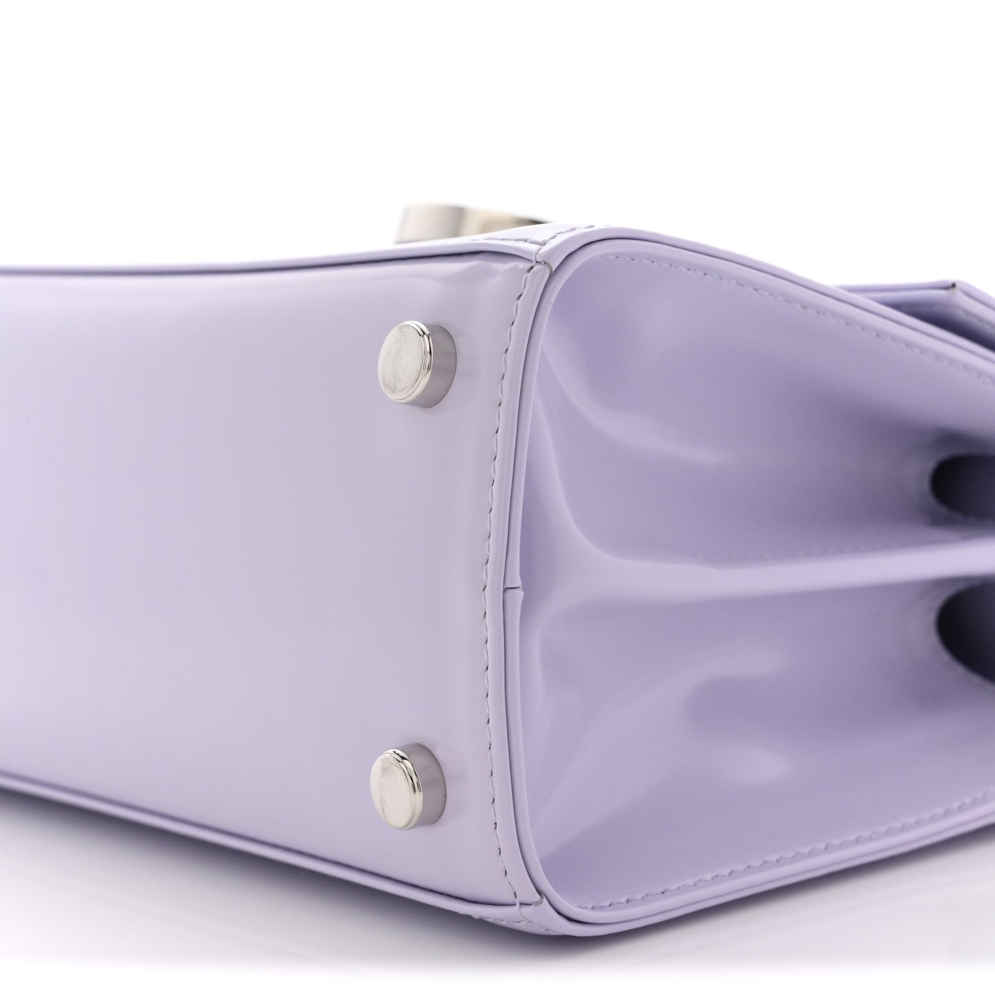 Brushed Off Calfskin Mini Iconic Top Handle Bag New Lavender