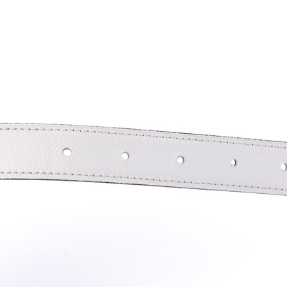 Hermes Epsom Swift 24mm Collier De Chien CDC Belt 80 White Etoupe 5 of 7