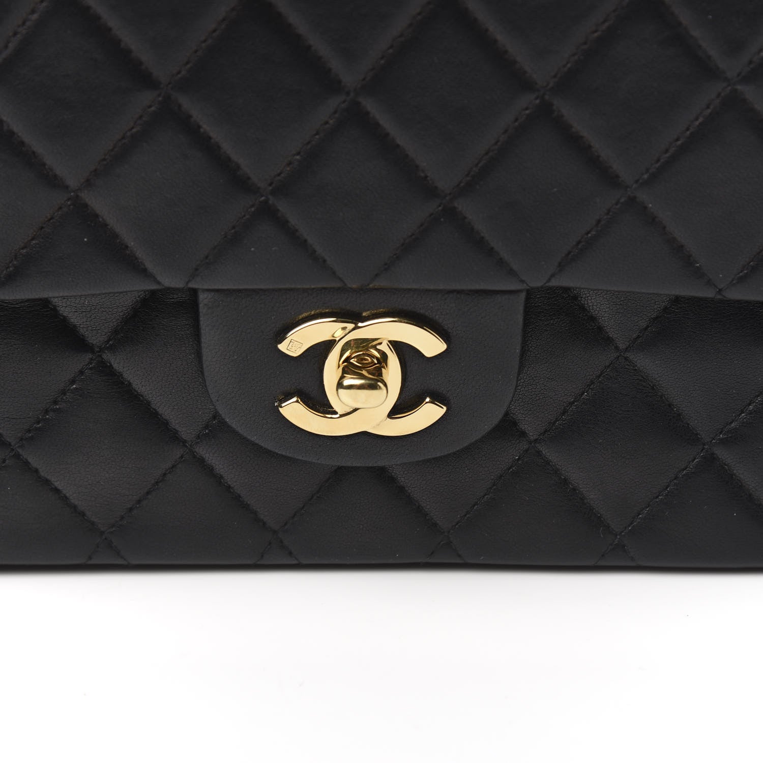 Chanel Lambskin Quilted Medium Double Flap Black 10 of 11