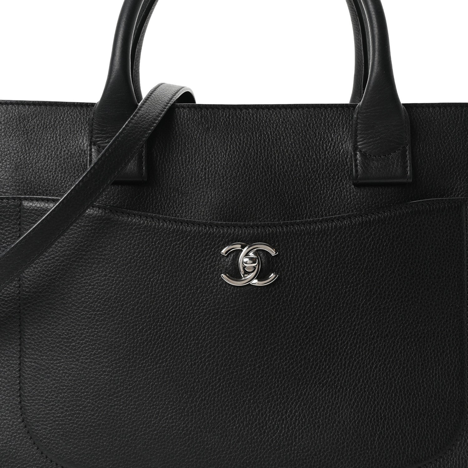 Chanel Grained Calfskin Medium Neo Executive Shopper Tote Black 7 of 9