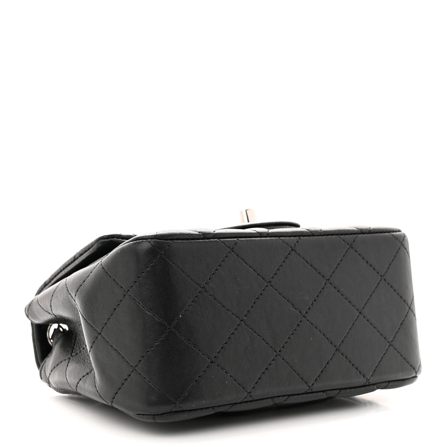 Lambskin Quilted Mini Square Flap Black