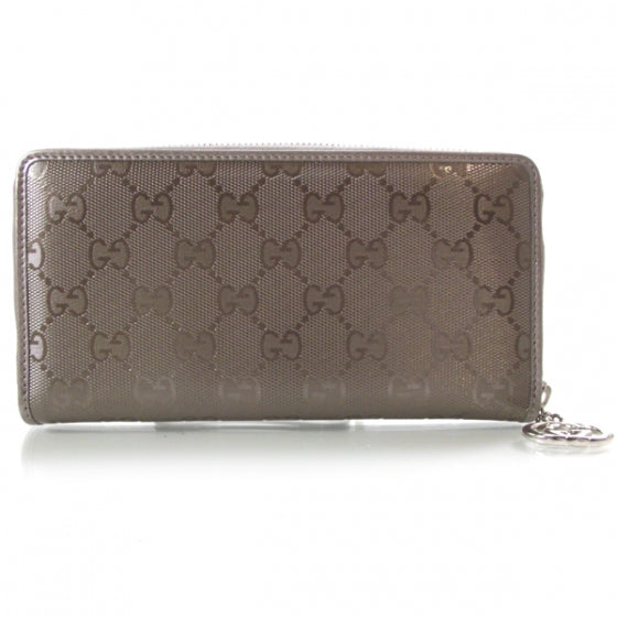 Gucci Imprime Monogram Zip Around Wallet Metallic Mauve 2 of 9