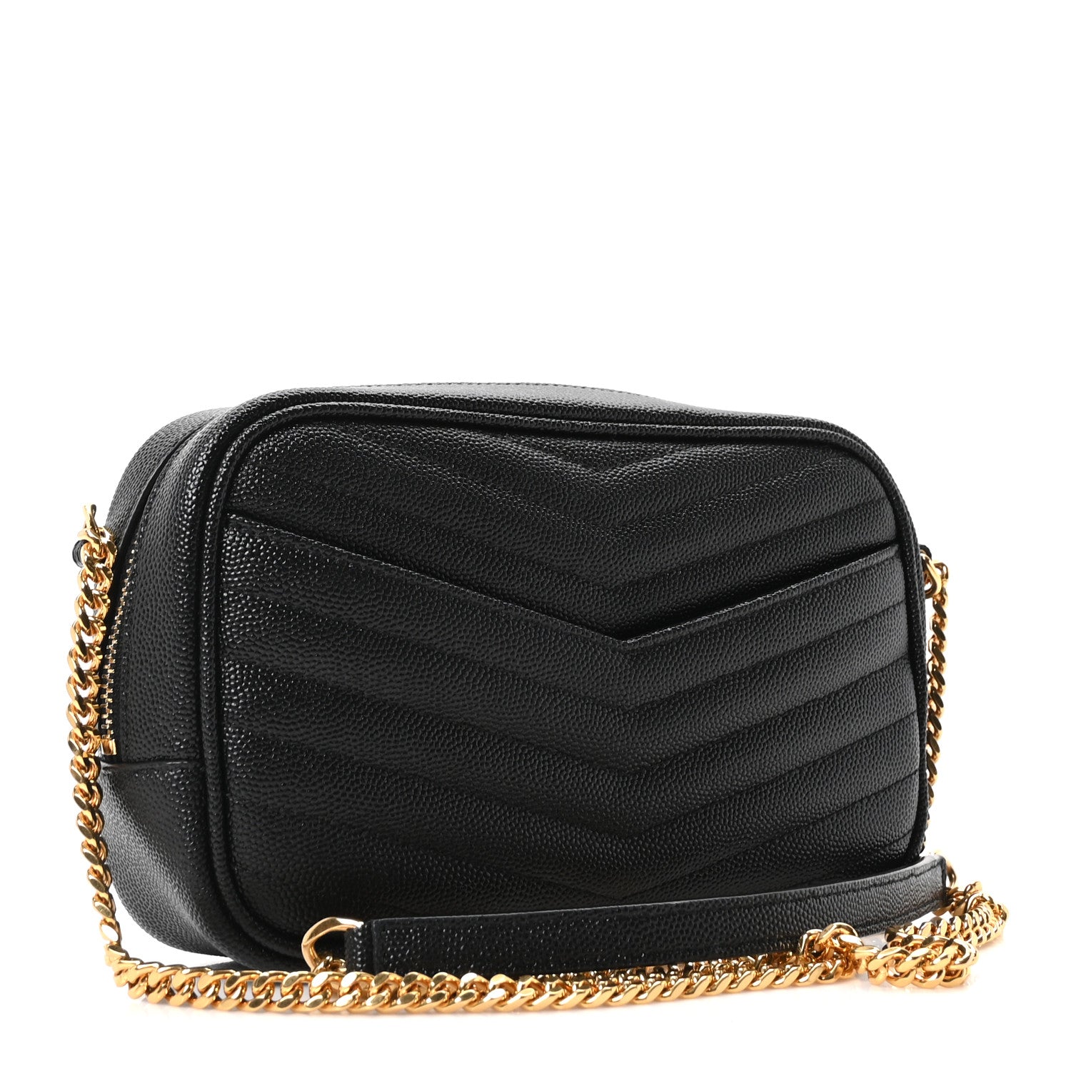 Saint Laurent Grain De Poudre Matelasse Monogram Mini Lou Camera Bag Black 3 of 11