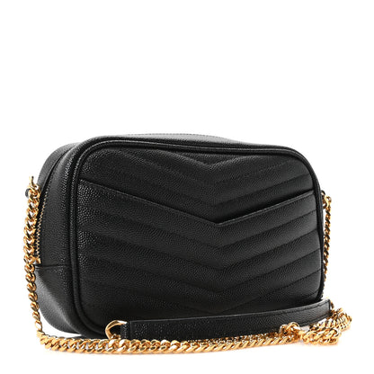 Saint Laurent Grain De Poudre Matelasse Monogram Mini Lou Camera Bag Black 3 of 11