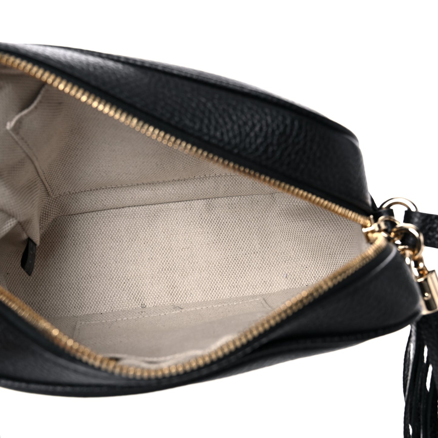 Pebbled Calfskin Small Soho Disco Bag Black
