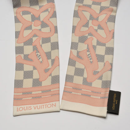 Louis Vuitton Silk Damier Azur Tahitienne Bandeau Rose Ballerine 3 of 6