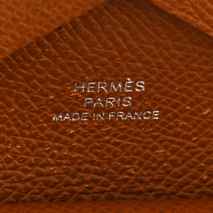 Hermes Epsom Calvi Duo Card Case Gold 6 of 8
