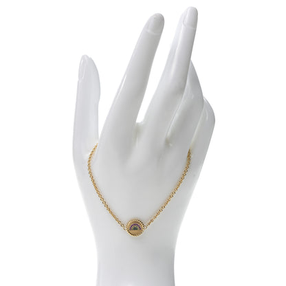 David Yurman 18K Yellow Gold Pink Yellow Sapphire Tsavorite Collectibles Rainbow Bracelet 2 of 5