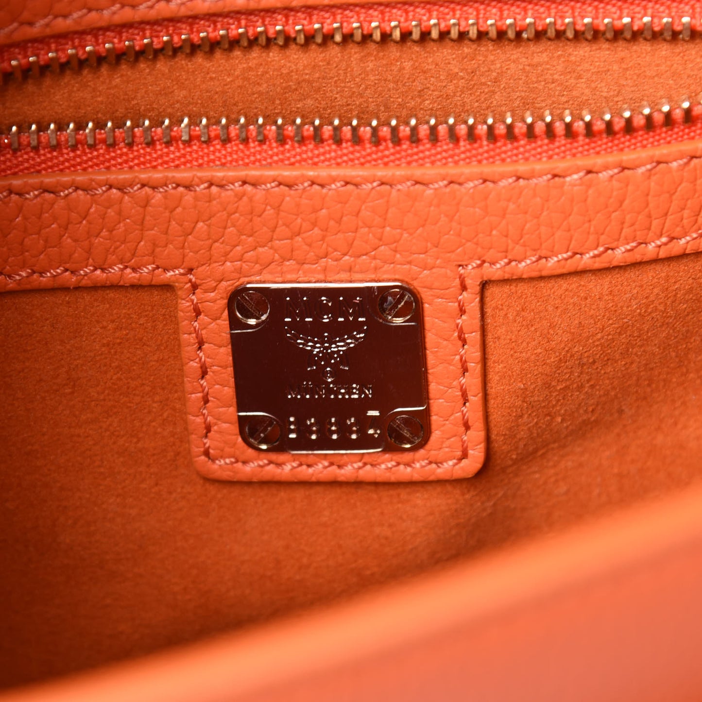 Grained Calfskin Small Patricia Satchel Orange