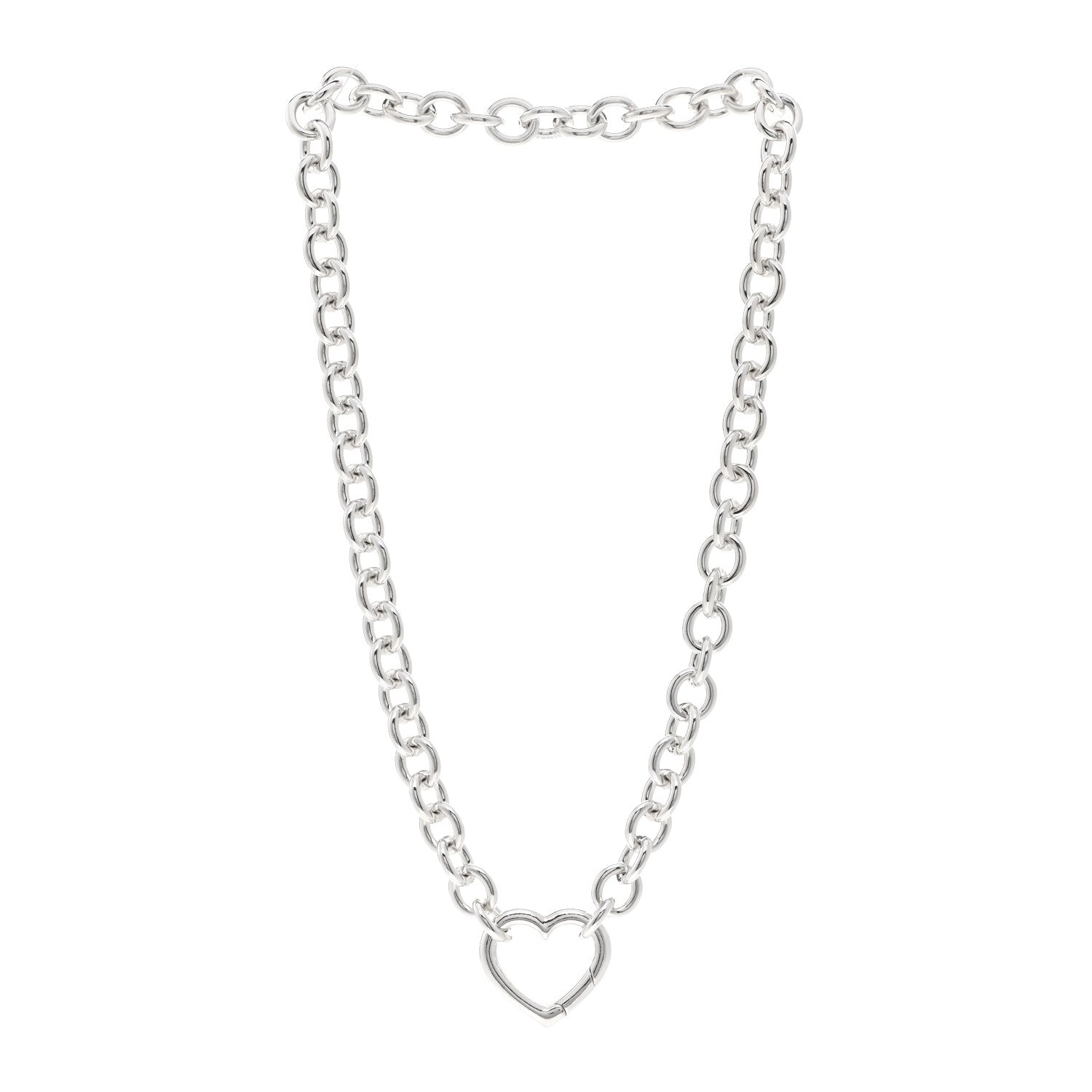 Tiffany Sterling Silver Heart Clasp Choker Necklace 3 of 4