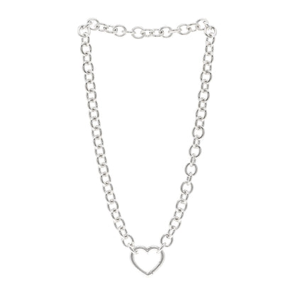 Tiffany Sterling Silver Heart Clasp Choker Necklace 3 of 4
