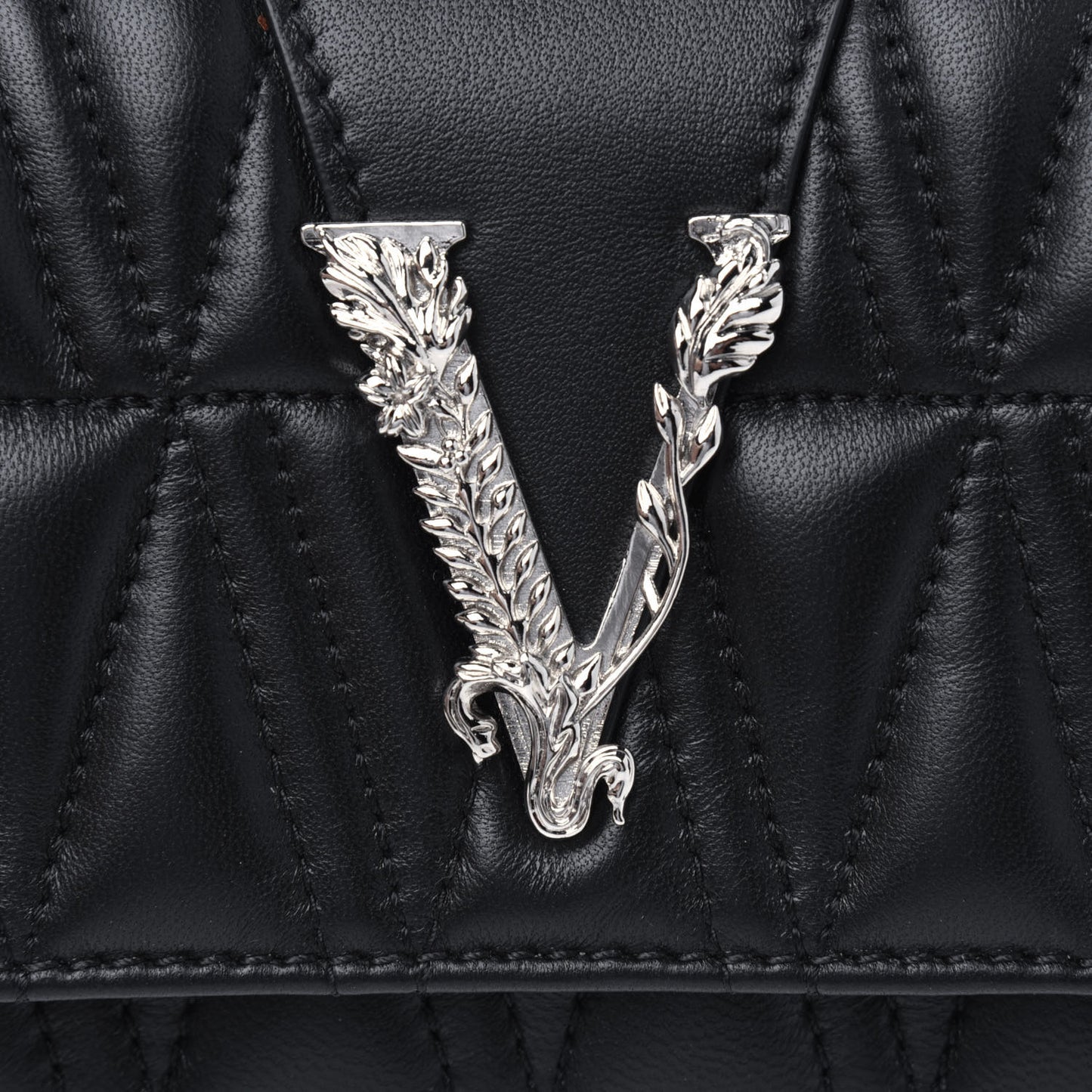Nappa Quilted Virtus Evening Bag Black