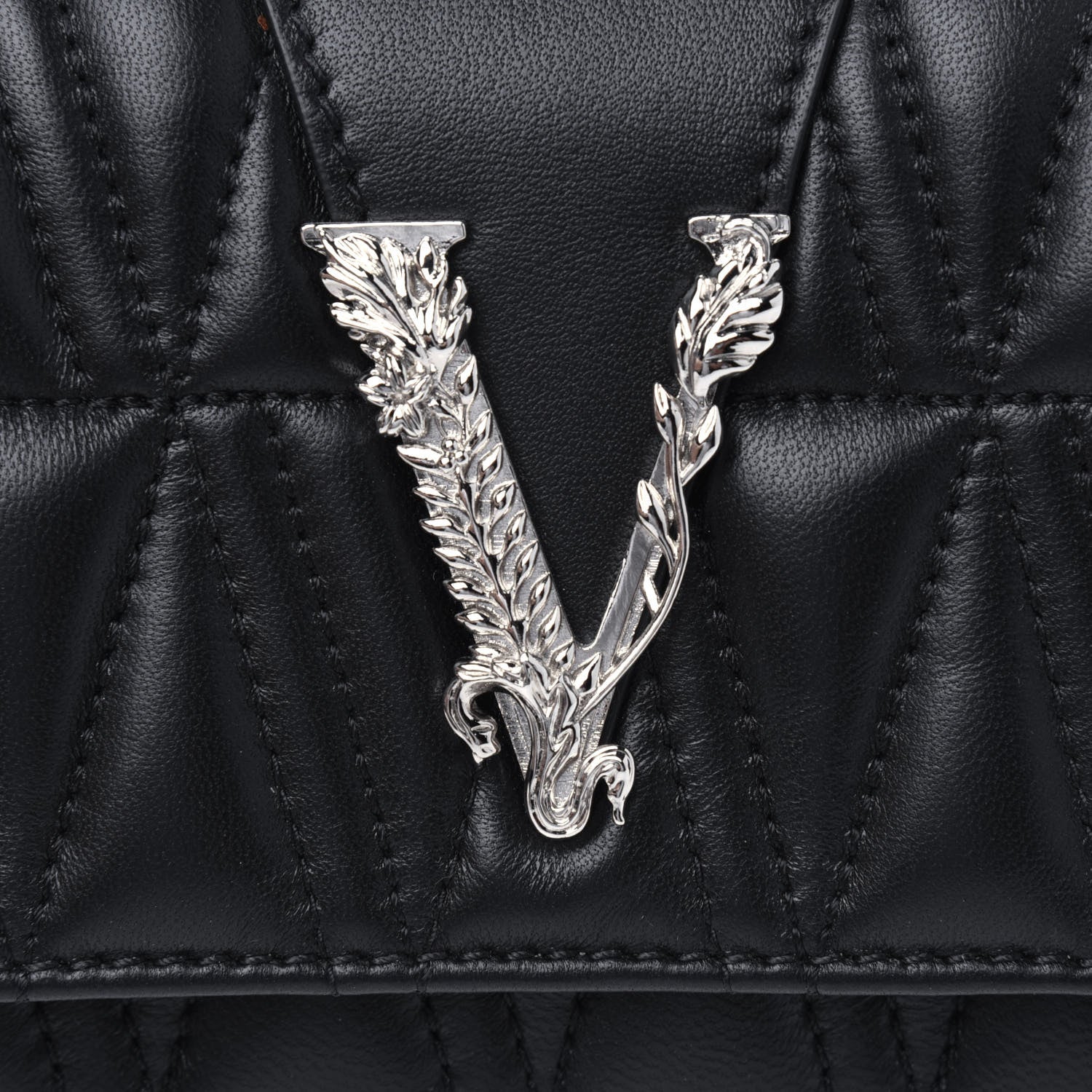 Versace Nappa Quilted Virtus Evening Bag Black 13 of 14