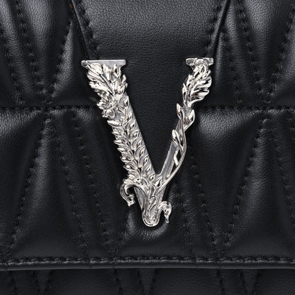 Versace Nappa Quilted Virtus Evening Bag Black 13 of 14