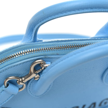 Balenciaga Signature Grained Calfskin Logo XXS Ville Top Handle Bag Baby Blue Black 8 of 12