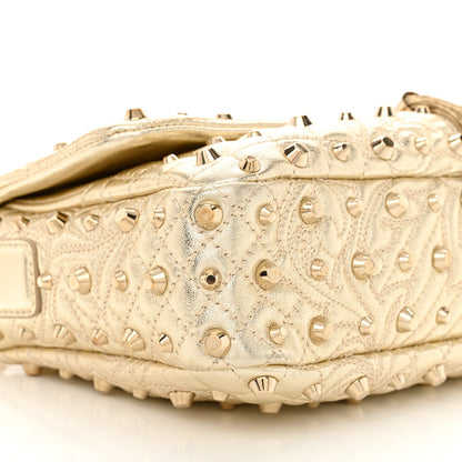 Versace Metallic Nappa Barocco Quilted Studded Calliope Vanitas Shoulder Bag Gold 8 of 9