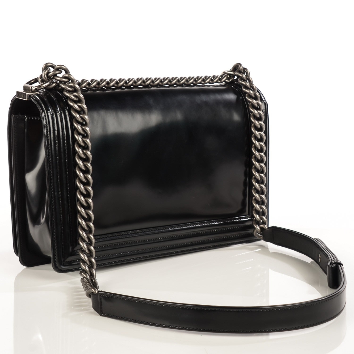 Chanel Glazed Calfskin Medium Boy Flap Black 3 of 8
