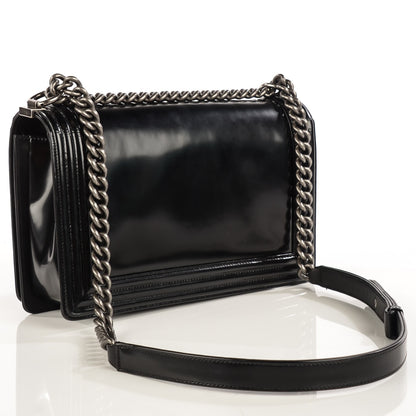 Chanel Glazed Calfskin Medium Boy Flap Black 3 of 8