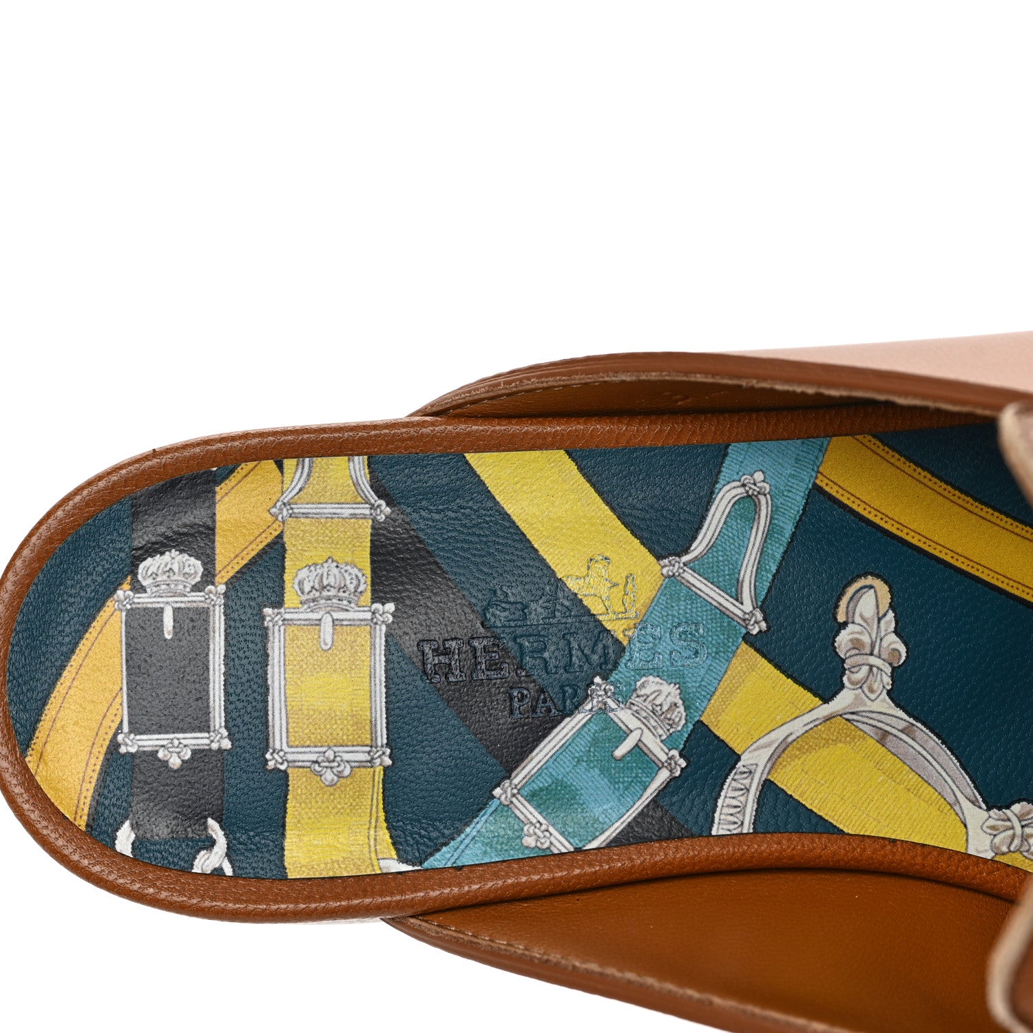 Hermes Goatskin Womens Catena Mules 35 Beige Dore 7 of 9