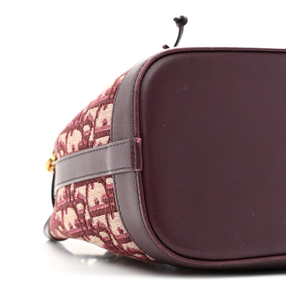Christian Dior Oblique Drawstring Chain Bucket Bag Burgundy 8 of 11