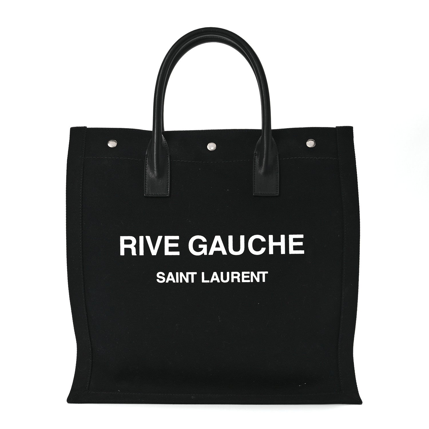 Saint Laurent Linen Calfskin Rive Gauche North South Tote Black 1 of 11