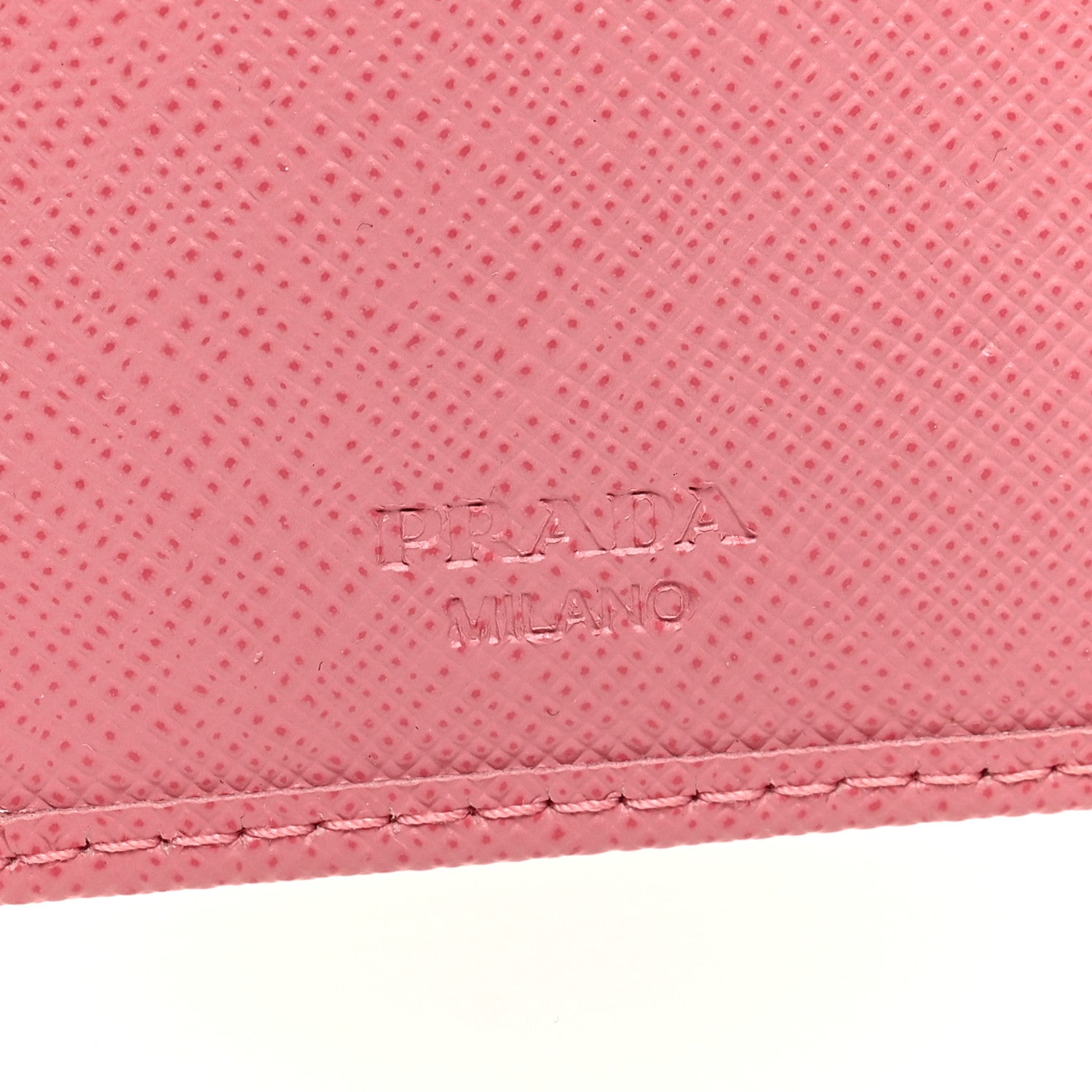 Prada Saffiano Metal Compact Wallet Peonia Petalo 6 of 6