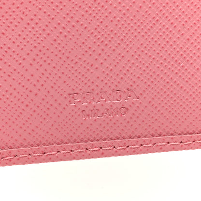 Prada Saffiano Metal Compact Wallet Peonia Petalo 6 of 6