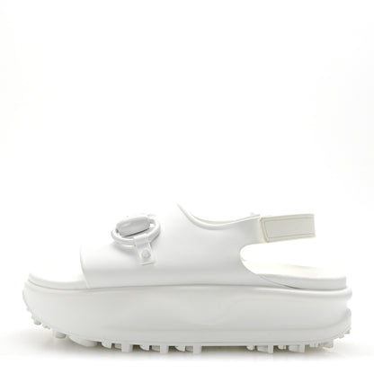 Gucci Soft Rubber Horsebit Touch Womens Strapped Sandals 37 Great White 1 of 8