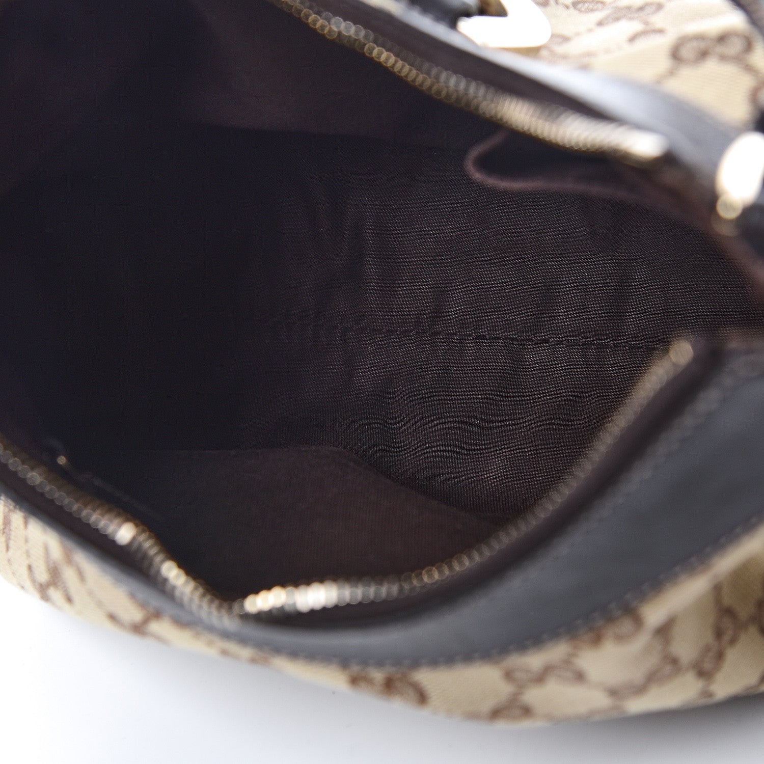 Gucci Monogram D Ring Gold Hobo Dark Brown 5 of 15