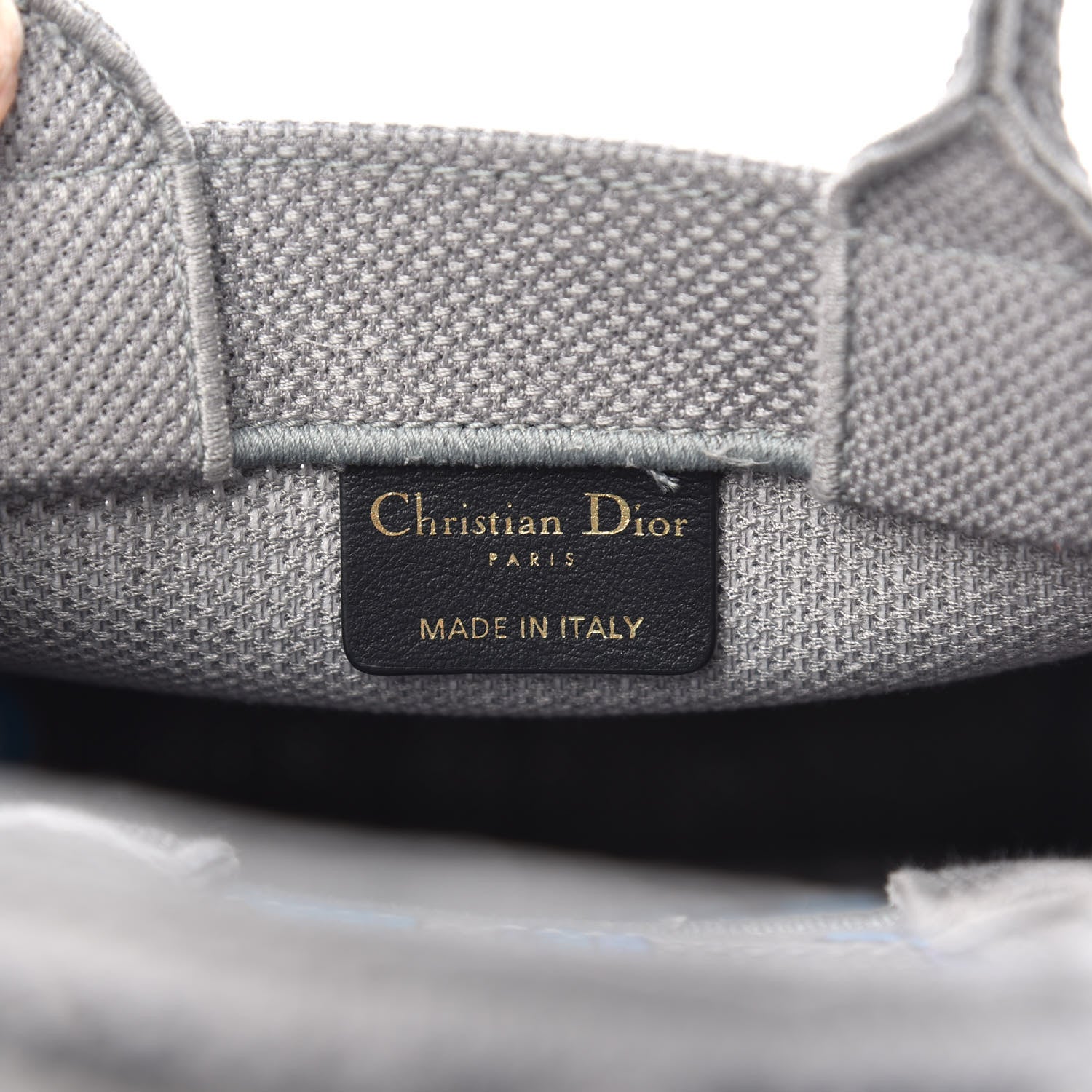 Christian Dior Canvas Embroidered Vertical Fleurs Bibliques Book Tote Grey Multicolor 6 of 10