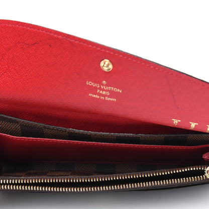 Louis Vuitton Damier Ebene Emilie Wallet Red 5 of 19