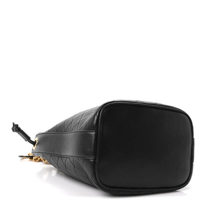 Saint Laurent Lambskin Carre Quilted Small Cassandre Bucket Bag Black 4 of 10