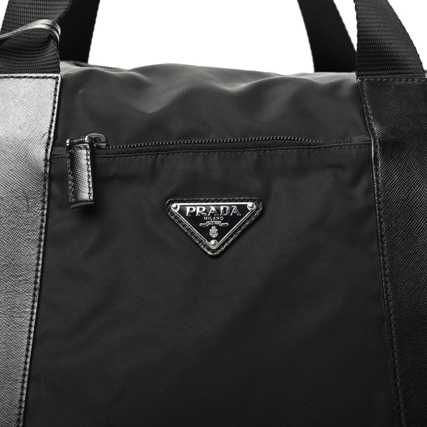 Tessuto Nylon Saffiano Carry On Travel Bag Black