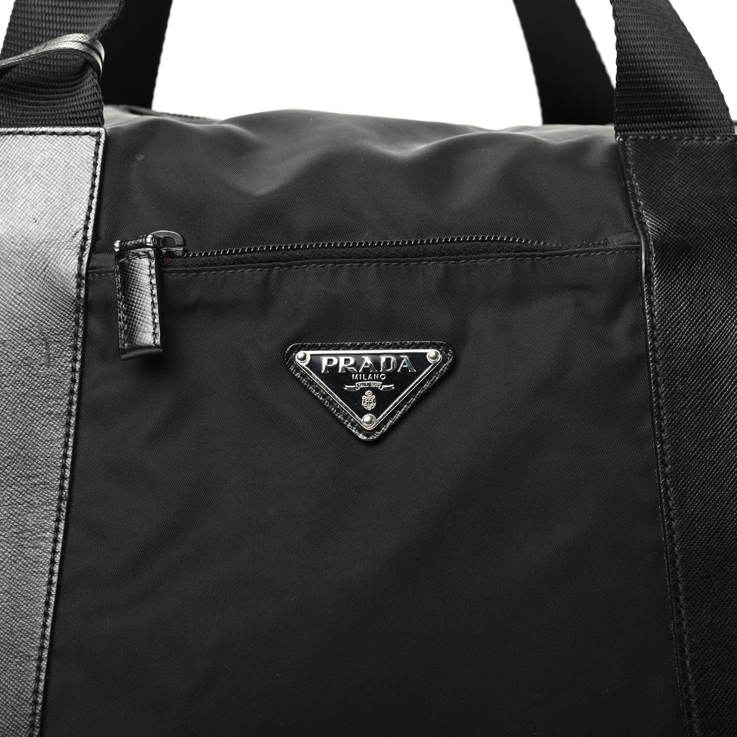 Prada Tessuto Nylon Saffiano Carry On Travel Bag Black 9 of 10