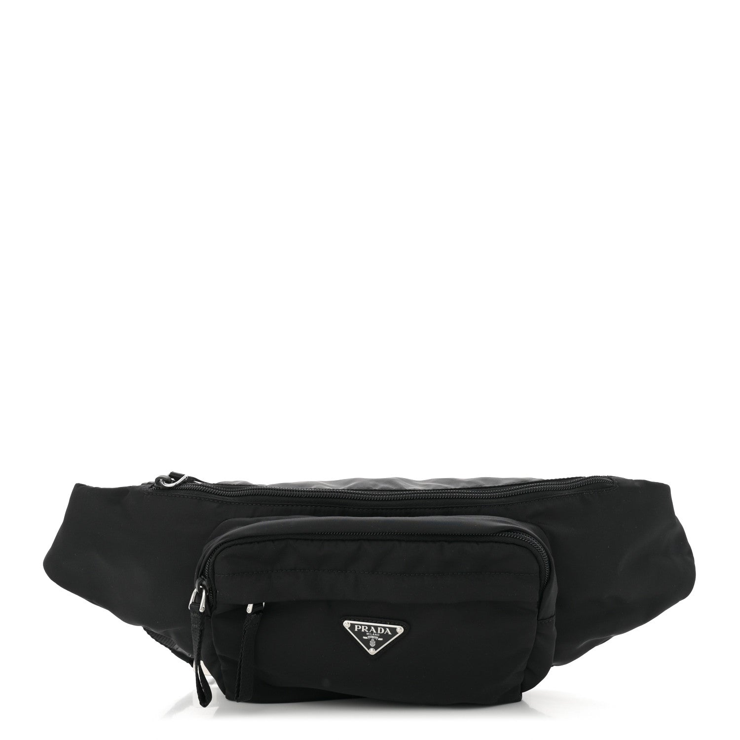 Prada Tessuto Nylon Double Pocket Belt Bag Black 1 of 10