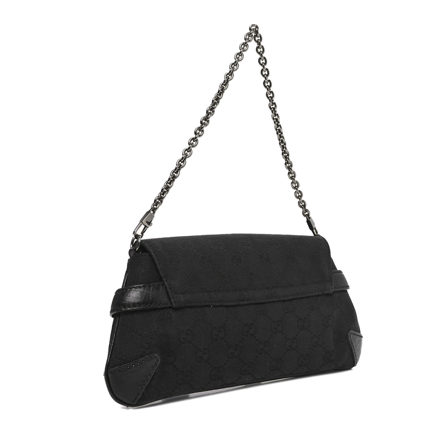 Monogram Horsebit Chain Clutch Black