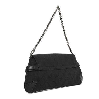 Gucci Monogram Horsebit Chain Clutch Black 3 of 13