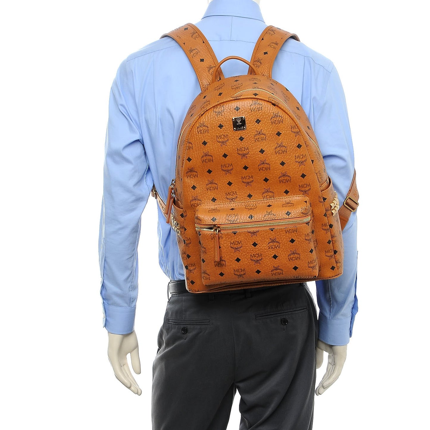 Visetos Medium Side Studs Stark Backpack Cognac