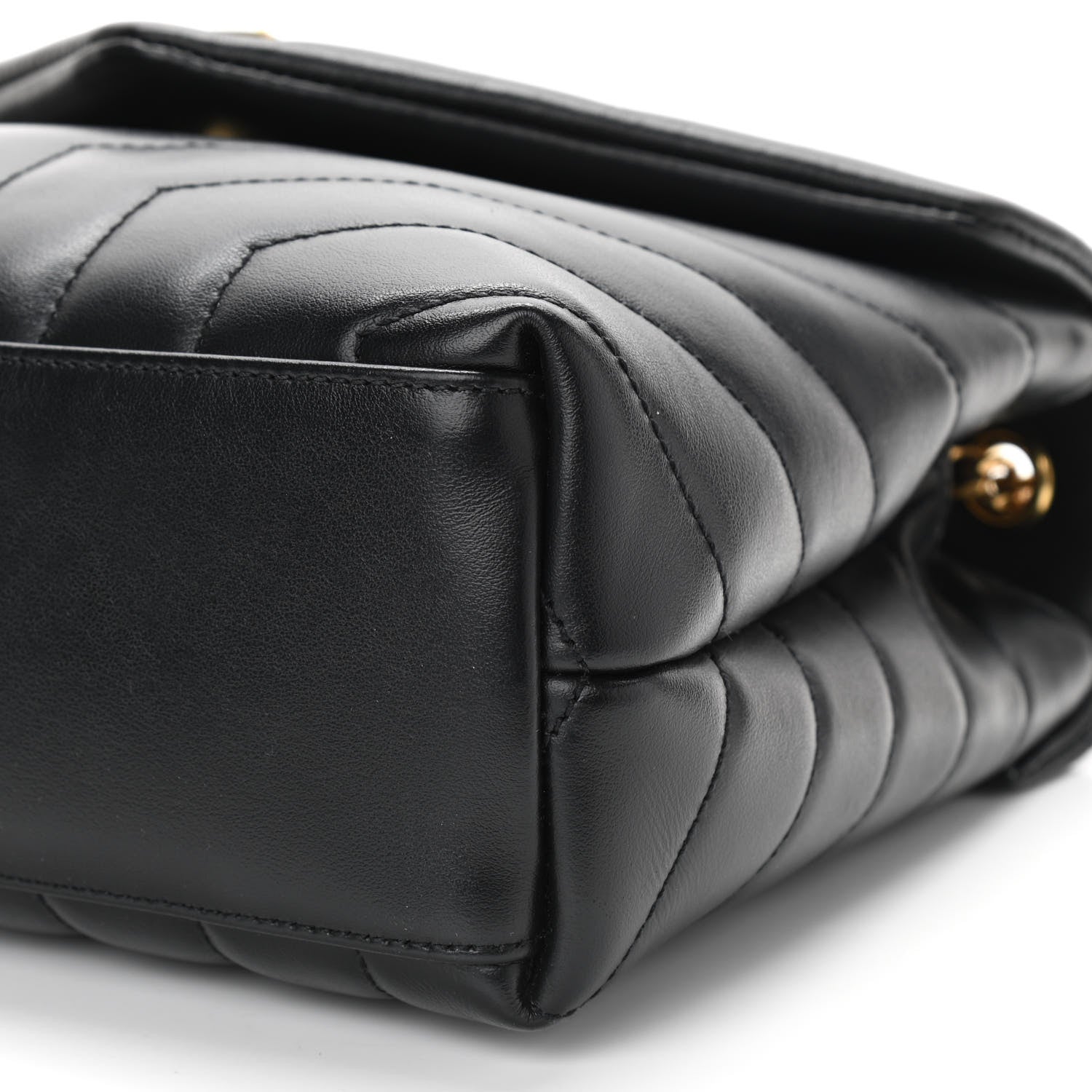 Saint Laurent Calfskin Y Quilted Monogram Small Loulou Chain Satchel Black 11 of 12