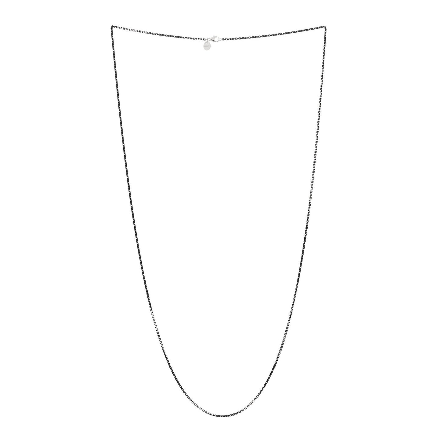 Sterling Silver Enamel 1.75mm Chain Necklace Black 30"