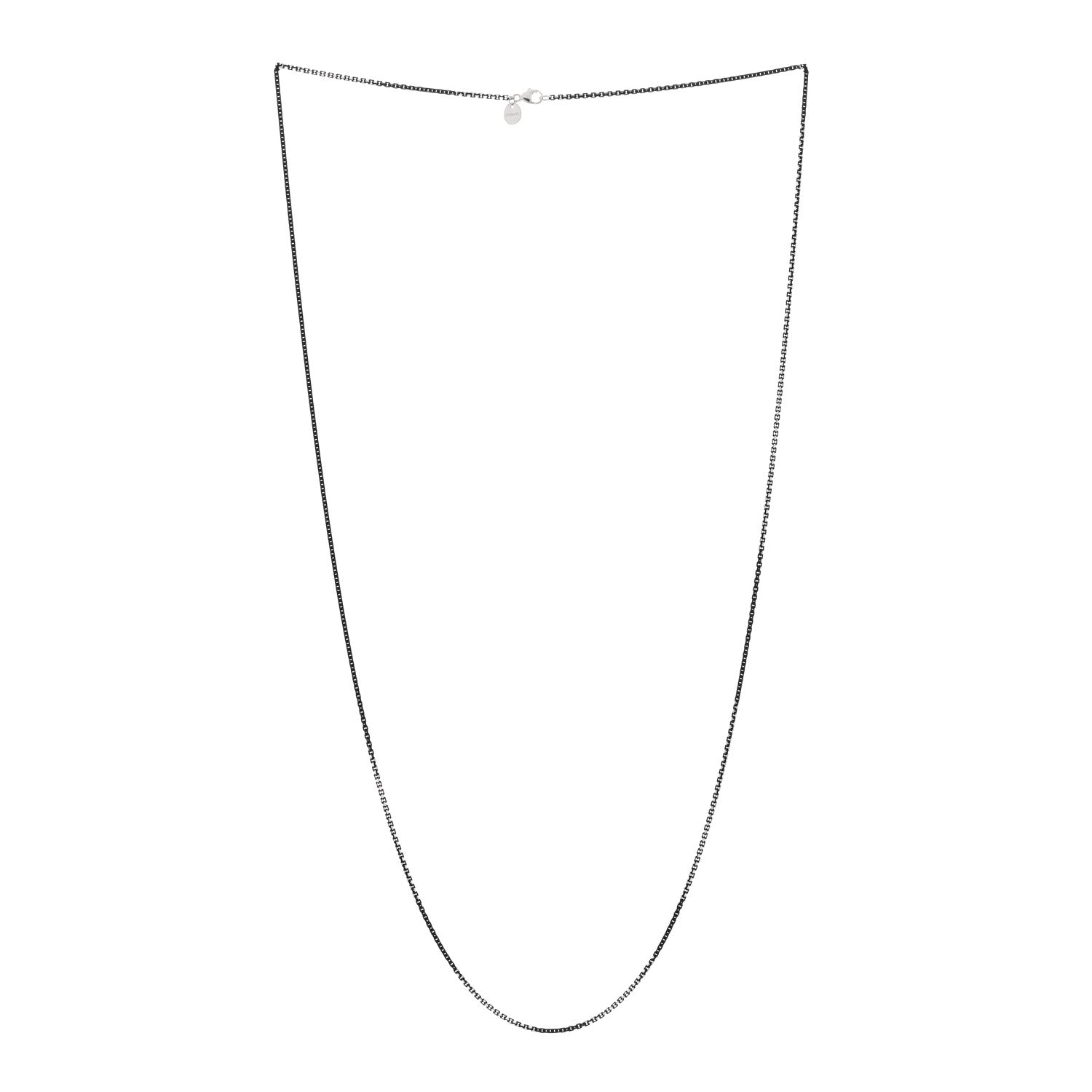 Tiffany Sterling Silver Enamel 1.75mm Chain Necklace Black 30" 3 of 5